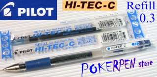 12 pcs Refill Pilot Hi Tec C 0.3 ball point pen BLACK  