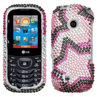 New For LG Cosmos 2 VN251 Cell Phone Twin Stars Full Bling Stone Hard 