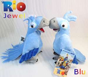 2X Rio the Movie Character Toy Blu & Jewel Plush Macaw Parrot Stuffed 