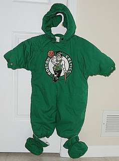 Boys Size 18 months Boston Celtics bunting snowsuit green winter warm 