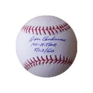   autographed Baseball inscribed No Hitter 5/15/60