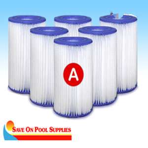 Intex Swimming Pool Type A Replacement Filter Cartridges (59900) 6 
