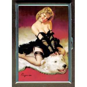 KL PIN UP BLONDE BEAR RUG RETRO ID CREDIT CARD WALLET CIGARETTE CASE 