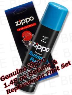Zippo Blu Butane Fuel 1.48 oz. + Replacement Flint Set  