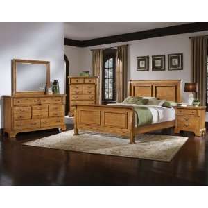    Bassett Lancaster Sleigh Bedroom Set in Oak BB53SETC