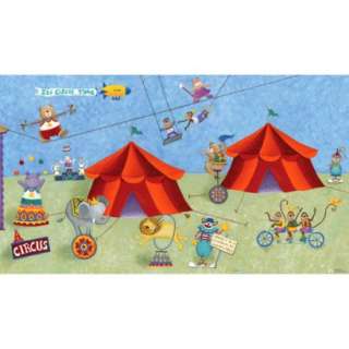 Big Top Circus Chair Rail Prepasted Mural (6 x 10) .Opens in a new 