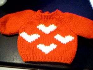 Valentine Hearts Sweater Handmade for Cabbage Patch Kid  