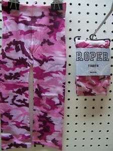 Roper Boots Girls Pink Camo Tights Leggings Small  