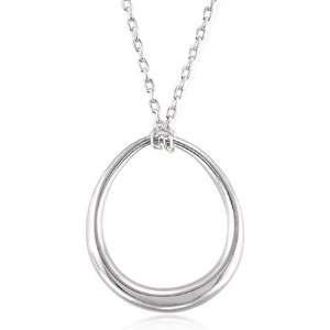    Sterling Silver 16 Necklace with Circle Drop Pendant Jewelry