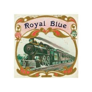  Royal Blue Brand Cigar Box Label, Railroad Premium Poster 