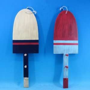   Red and Blue Boat Paddles w/Hooks 24   Set of 2
