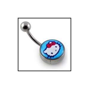  316L KITTY Logo Belly Ring Body Piercing Jewelry Jewelry