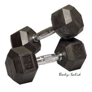  Body Solid Rubber Coated Dumbbells 12lb   Pair Sports 