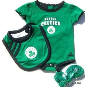  NEWBORN Baby Infant Boston Celtics Girl Onesie Bib Booties 