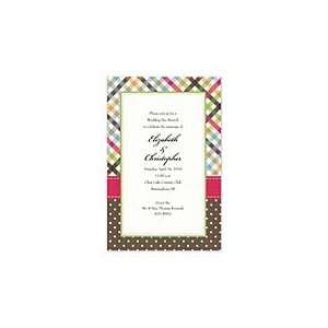    Gingham Dots Invitation Wedding Invitations