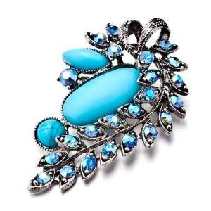  Blue Turquoise Flower Brooches Pugster Jewelry
