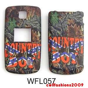LG AX 300 Case Forest Camo Country Boy in Rebel Flag  