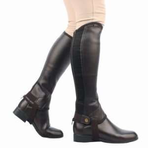  Saxon Equileather Childs Half Chaps S Brown