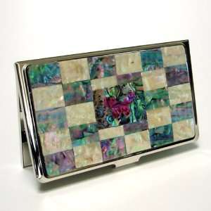 Mother of Pearl Mosaic Violet Butterfly Design Business Credit Id Name 