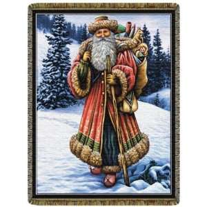  Christmas Santa Tapestry Throw L10119