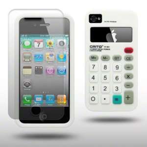  IPHONE 4 & 4S CALCULATOR DESIGN SILICONE SKIN CASE WITH 