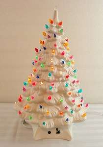 20 White Ceramic Musical Christmas Tree Music Box (R)  