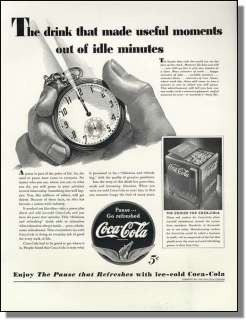 1941 Coca Cola Coke makes useful moments of idle time   bottle cooler 