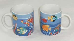 Coffee Cups Mugs Tienshan UNDER THE SEA Stoneware Colorful Fish Cup 