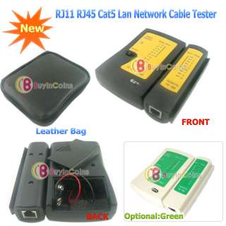 RJ11 RJ45 Cat5 Lan Network Cable Tester W/ Leather Bag  