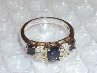 Fashion Ring Costume Jewelry Sz 8 1/2 Blue Clear  