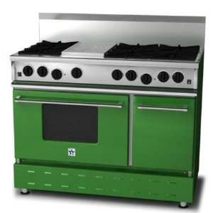   RNB 48 Inch Propane Gas Range With 12 Inch Charbroiler   Yellow Green
