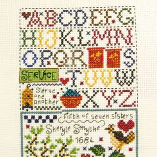 Finished Completed Country Alphabet Cross Stitch Sampler  