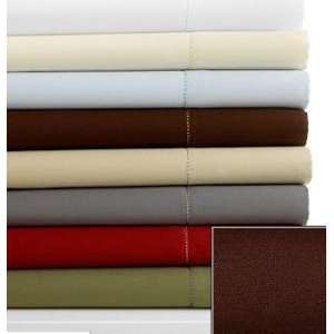   Bedding, 500 Thread Count Damask Solid Queen Sheet Set Chocolate Brown