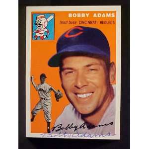 Bobby Adams Cincinnati Redlegs #123 1954 Topps Archives Autographed 