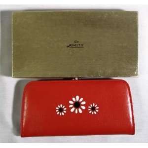  Vintage Amity Womens Orange Clutch Purse 