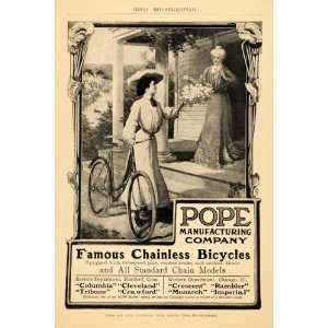  1904 Ad Pope Mfg. Columbia Bicycles Grandmother Flowers 