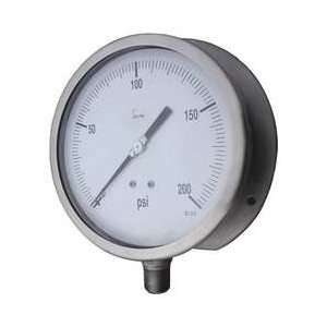 Industrial Grade 11A522 Vacuum Gauge, Process, 4 1/2 In, 30 In Hg 0 