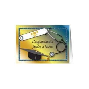  Congratulation / Nurse Graduation, diploma, stethescope 