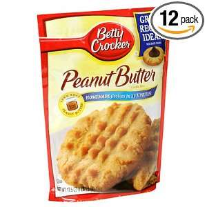 Betty Crocker Cookie Mix, Peanut Butter, 17.5 Ounce Pouches (Pack of 