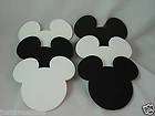  mickey mouse icon drink coaster 6 pc set black white foam 