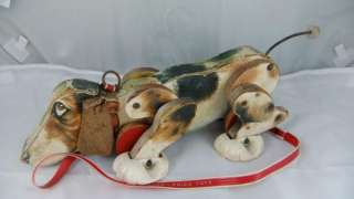   1961 SNOOPY SNIFFER Fisher Price Bassett Hound Dog Pull Toy 181  
