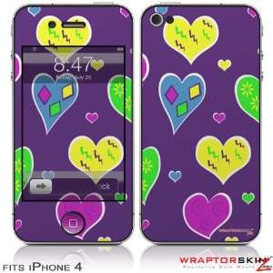  iPhone 4 Skin   Crazy Hearts (DOES NOT fit newer iPhone 4S 