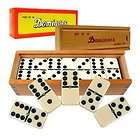 Double Six Professional Dominoes with Brass Spinner in Wooden Case 28 