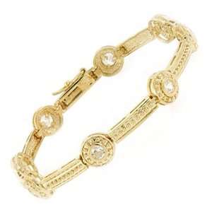  24K Gold Vermil Cubic Zirconia Diamond Bracelet Glitzs Jewelry