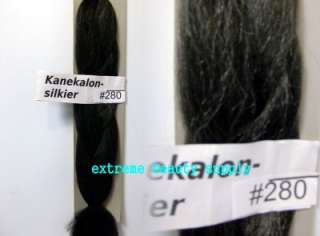 silky kanekalon braid hair dreadlock silver gray # 280  