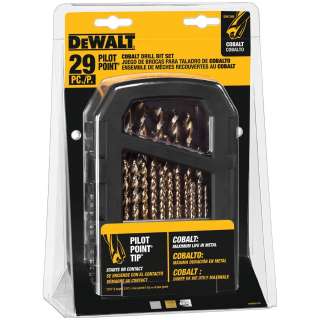   DW1269 29 Piece Cobalt Pilot Point Metal Drill Bit Index Set  
