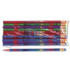  New Decorated Wood Pencil Happy Birthday #2 BLK/BE Case 