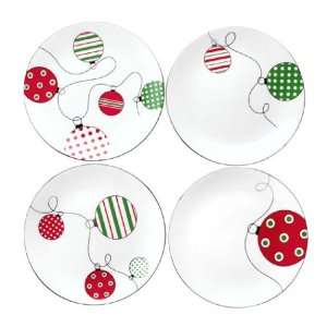   Merry & Bright Ornament Dessert Plates, Set of 4
