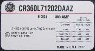 CR360L71202DAAZ, 300 Amps Maximum, Magnetic, 2 Poles, Type 1 Enclosure 
