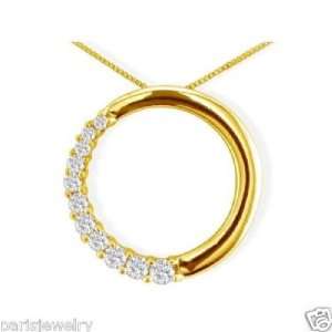   Gold 1/2 Genuine Diamond Circle Necklace Paris Jewelry Jewelry